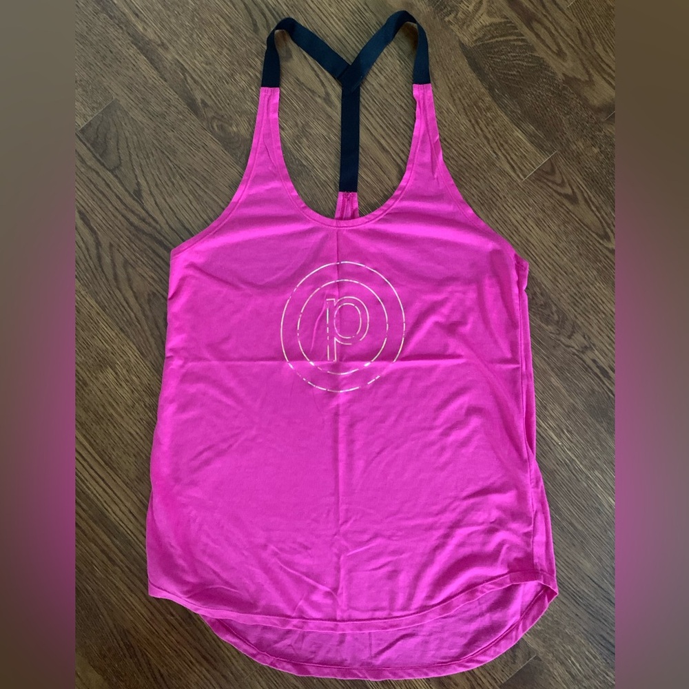 Pure Barre Pink Tank Top with Black Straps